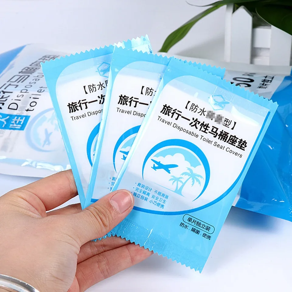 50 Disposable Travel Toilet Seat Covers Waterproof Antibacterial