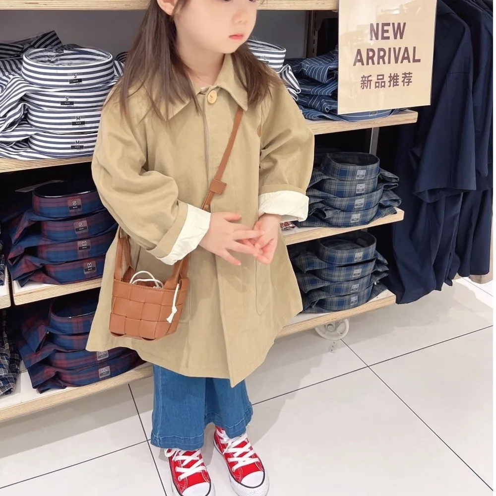 

Spring Khaki Coat Jacket Windbreaker Korean Baby Girl Kids Clothes Jackets For Teens Girls Women Clothing Childrens Outwear