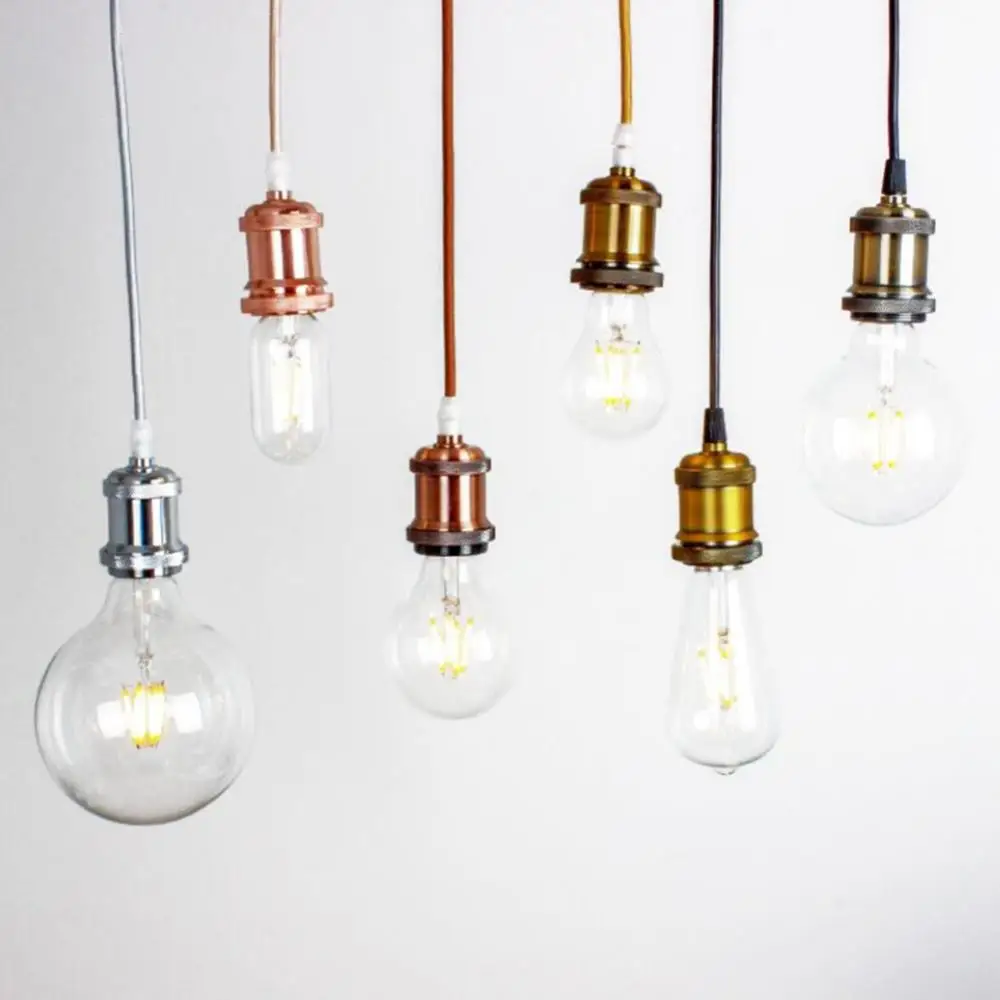 Light Retro E27 Ceiling Lamp Holder Pendant Socket Screw Fitting Base with Wire E27 Lamp Holder Vintage Edison bulb Base