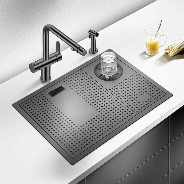 ASRAS นาโนเมตรถ้วย Rinser อ่างล้างจาน304สแตนเลส4Mm ความหนา Handmade อ่างล้างจานแรงดันสูงถ้วยเครื่องซักผ้าอ่างล้างจาน 5