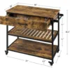 40 Inch Mobile Kitchen Island Cart on Wheels for Home Kitchen, 40 Inch Rolling Utility Trolley Cart,, Rustic Brown 4