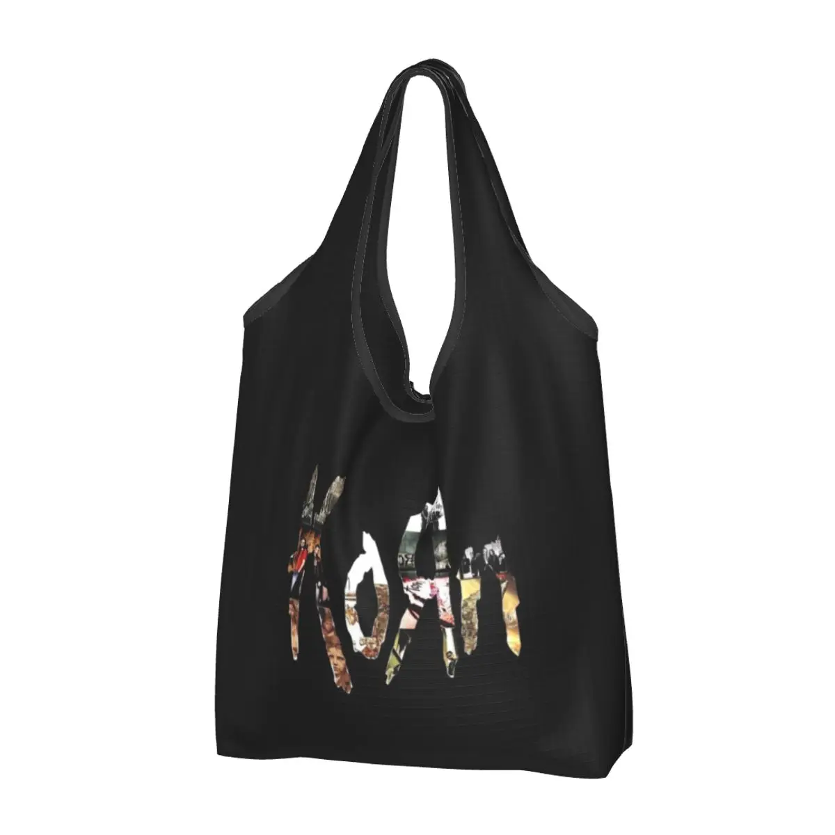 

Music Band Korn Reusable Shopping Grocery Bags Foldable 50LB Weight Capacity Eco Bag Eco-Friendly Eco-friendly