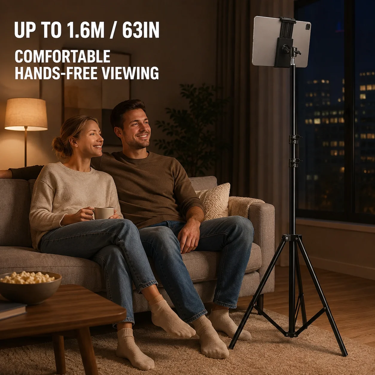 Supporto Treppiede Regolabile 1.6m/2m, Supporto Universale per Telefono e Tablet, Staffa Pieghevole per Live e Video - immagine 5