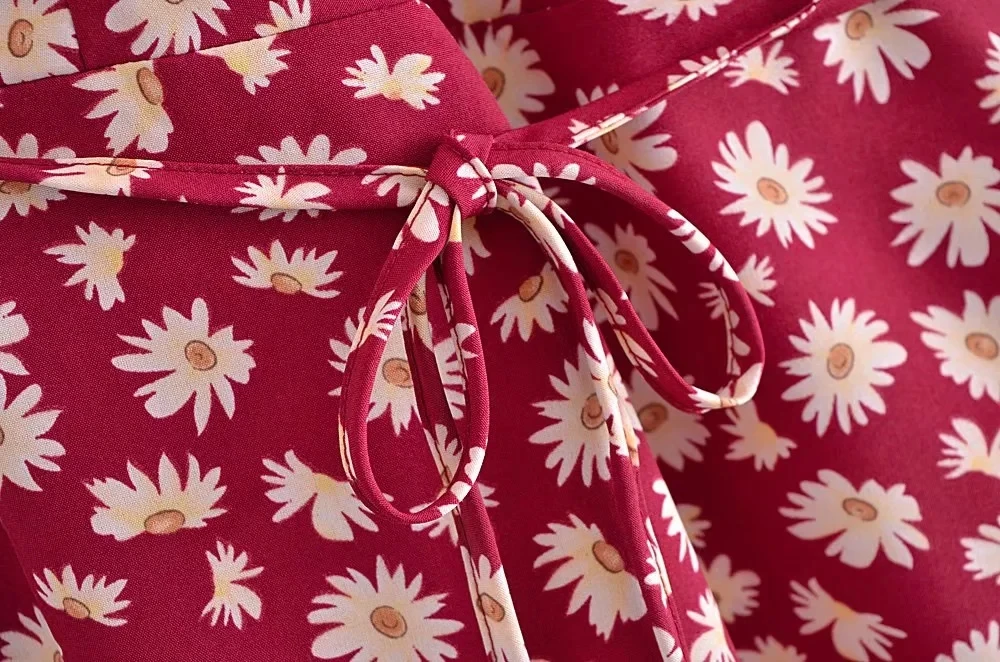 Francesa com Estampa Vintage sem Costas Mulheres Moda Floral Amarrada Mini Vestido Alças Finas Vestidos Femininos Mujer 2022 za 9 Computers & Electronics