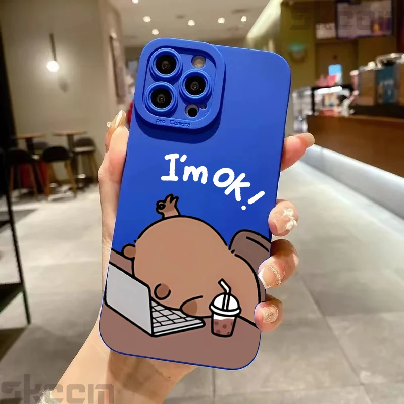 Cartoon Capybara Print Shockproof Phone Case