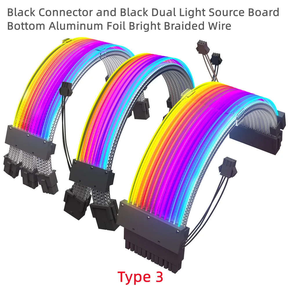 AIJS GPU 8PIN 延長ケーブル2本セット WHITE AIJS 8Pin CPU 延長