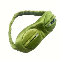 3D Sad Frog Sleep Mask Natural Sleeping Eyeshade Cover Shade Eye Patch Women Men Portable Blindfold Travel Eyepatch Xmas GIft 2