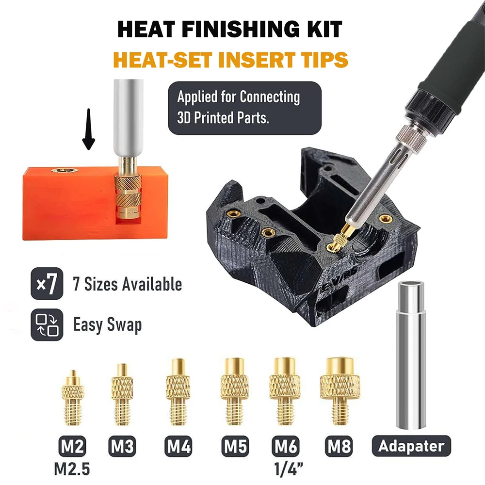 3D Printing Accessories 21PCS Smoothing Modify Finishing Tool Kit Soldering Welding Iron Heat Insert