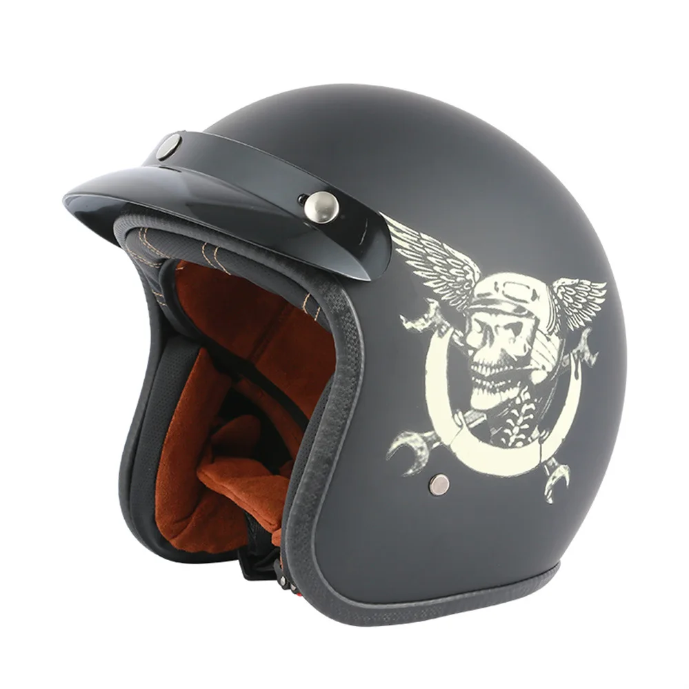 

Fast Ship Open Face Motorcycle Helmets Vintage Cafe Racer Helmet 3/4 Jet Casco Moto Modular Racing Casque Kask DOT ECE Approved