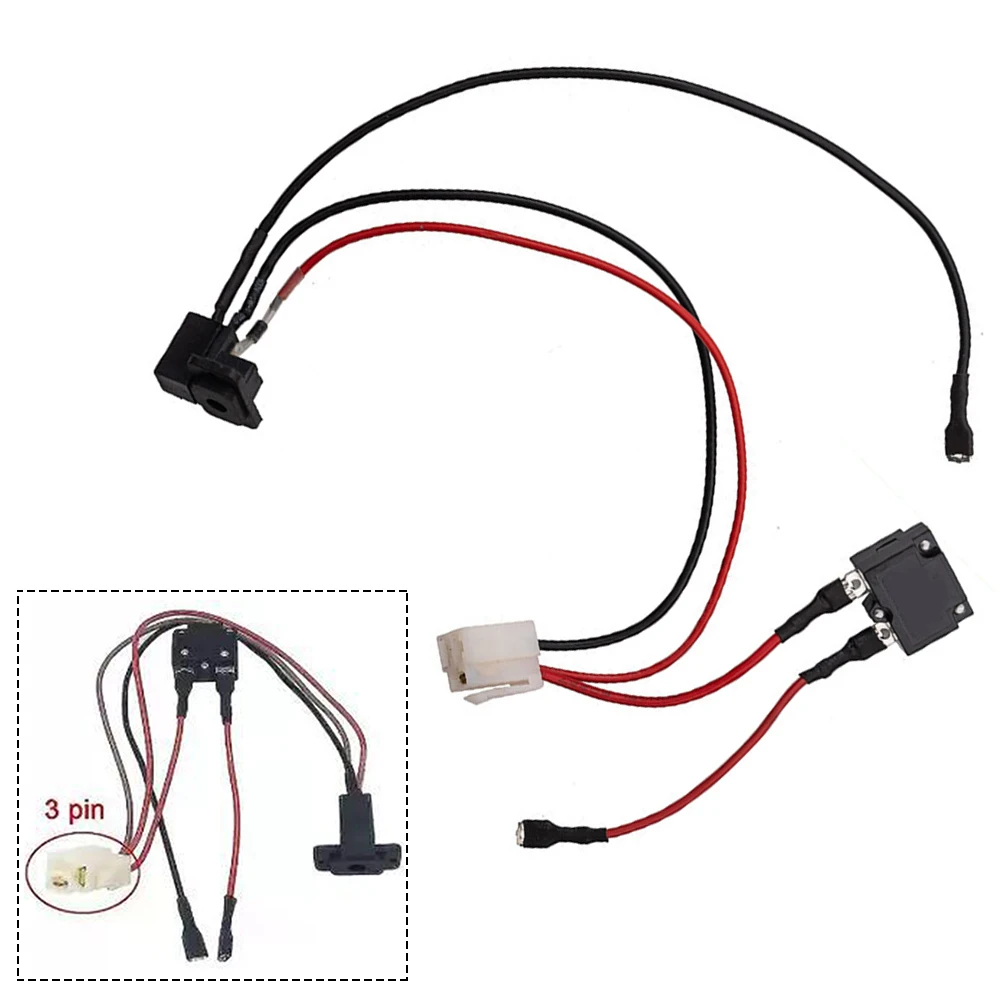 1PCS 3pin Children's Electric Car Charging Interface Charger Socket Suitable For 6/12/24V 3-hole Charging Port Cable Power Tool