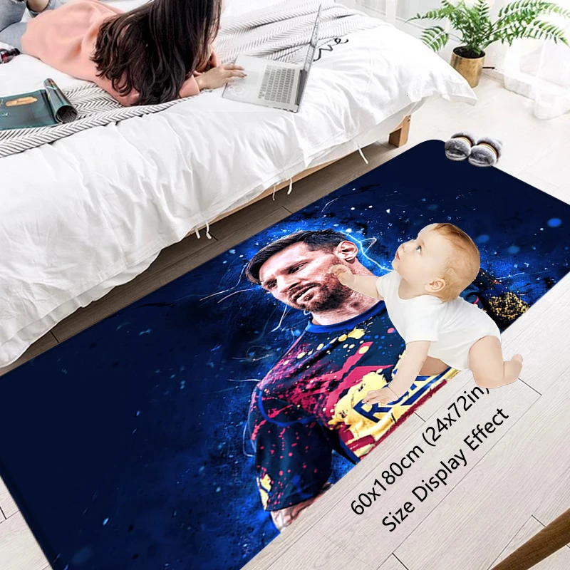 Wycieraczka wejściowa Messi antypoślizgowa sypialnia mata do piłki nożnej hallway dywan podłoga w kuchni mata flanelowa salon dekoracja do domu samochodu dywanik kąpielowy