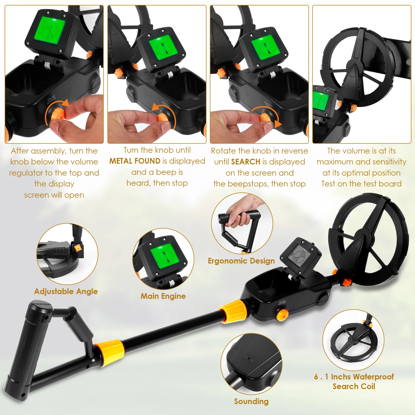 Gold Metal Detector Handheld Professional Metal Detector With LCD Display Waterproof Search Coil Metal Treasure Detector 4