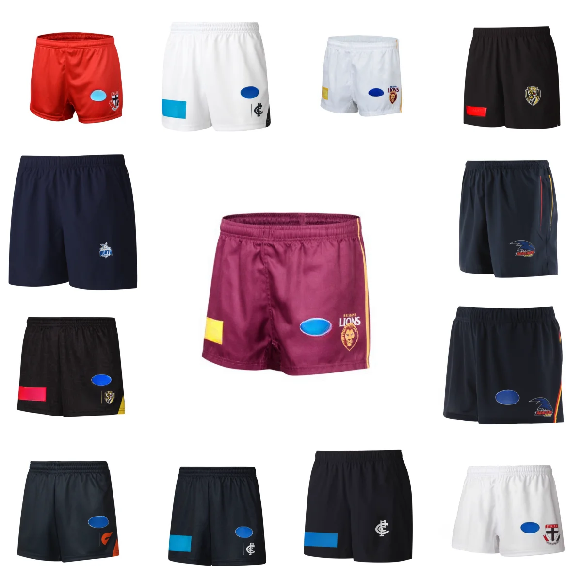 Saint Kilda Saints/Carlton/Crow/Tiger/Lion new BALANCE men's home and away shorts black variety of new high-end rugby
