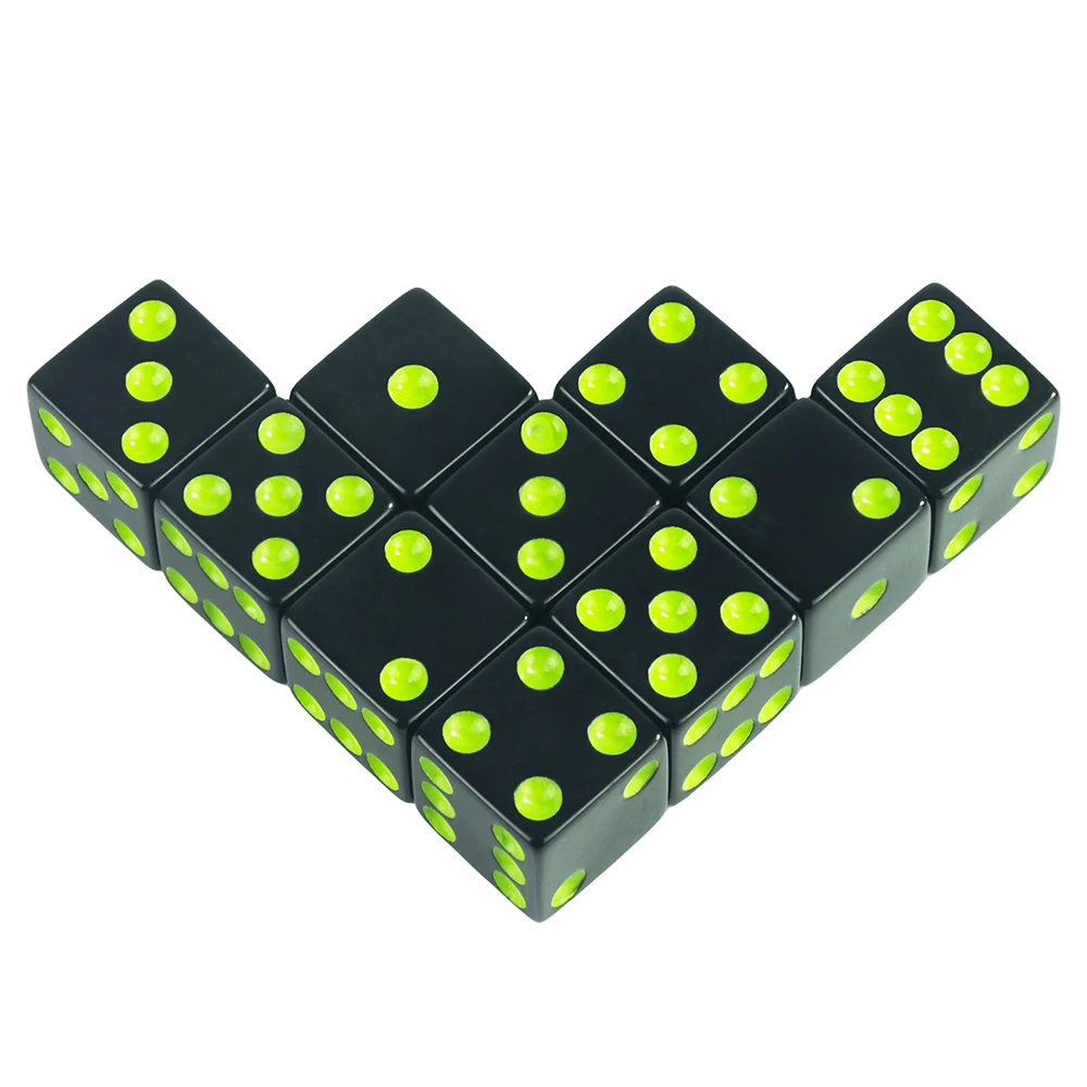 Game dice Dice set Acrylic dice 10Pcs 16mm Acrylic Pips Dice Cubes-D6 Dice for Board Games, Fun and Teaching