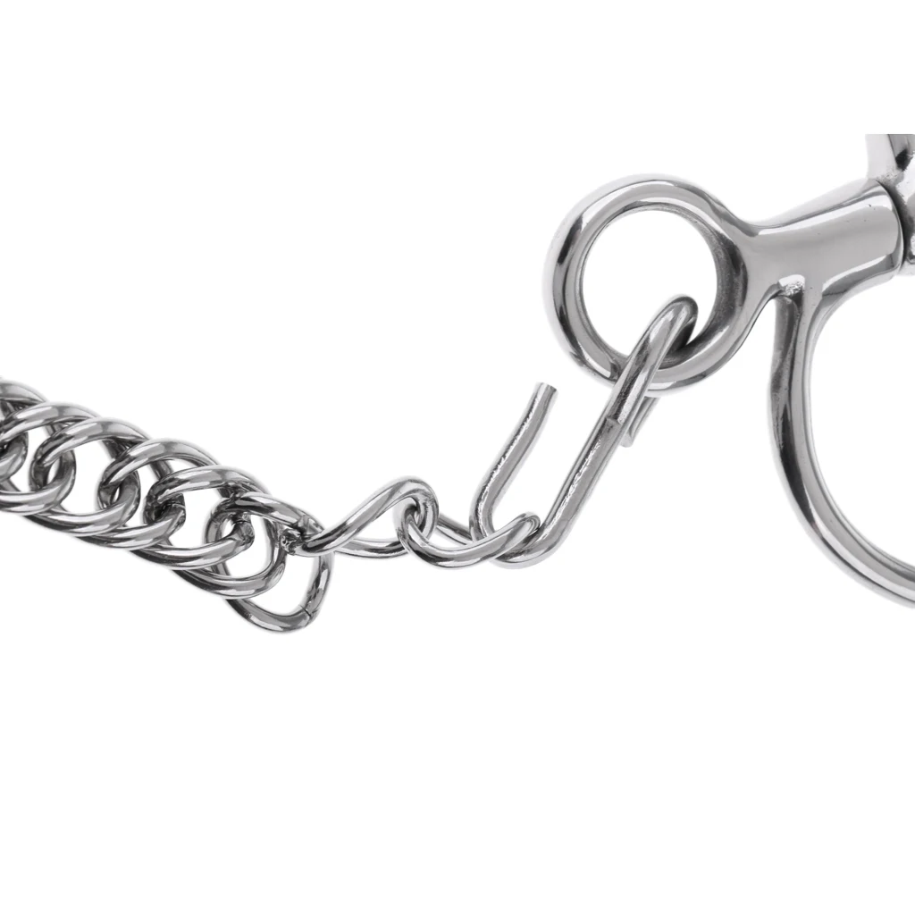 

5 Stainless Steel Horse Bit with Curb Chain and Curb Hooks Snaffle Pelham