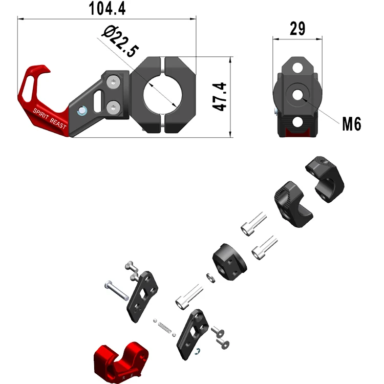 Spirit Beast Motorcycle Hook Universal bike 22MM handlebar bumper Hanger Motorbike Helmet Bag Glove Hook For Honda Yamaha Suzuki