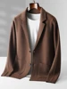 ANGEL Men's Turn-down Collar Cardigan 100% Merino Wool Sweaters Smart Casual Thick Knit Jacket  Autumn Winter Warm Cashmere Coat 5