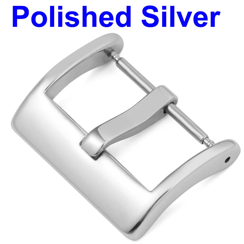 Elegant Stainless Steel Watch Pin Buckle - Brushed Matte Finish in Silver, Gold, Black - Leather Band Clasp Accessories