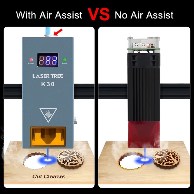 LASER TREE 20W 30W 40W 60W Optical Power Laser Head with Air Assist Pump Compressor for CNC Laser Cutting DIY Wood Engraver Tool 2