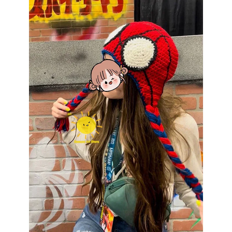 ビーストキングダム-スパイダーマンニット帽、暖かい漫画のビーニー
