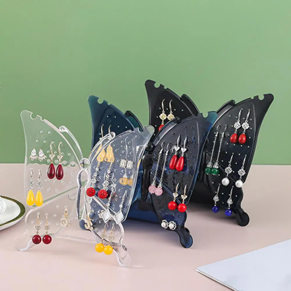 

Earrings Display Stand 96 Holes Butterflies Shape Jewelry Display Ear Stud Display Holder Home Decor Supplies