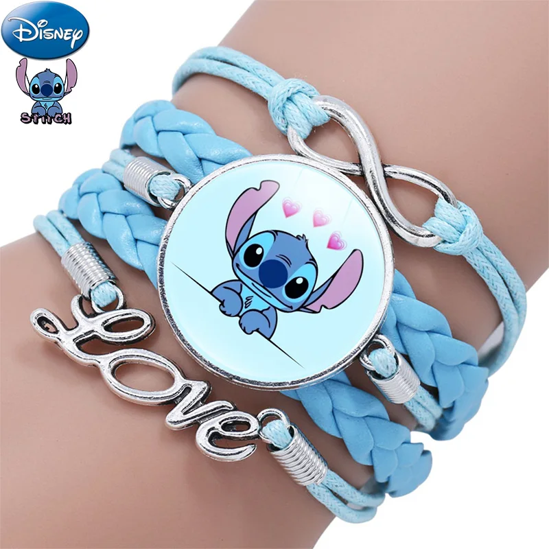 

Lilo&stitch Bracelet Disney Accessories Angel Adjustable Rope Charm Jewelry Women Anime Figures Kid Toy Wholesale Bracelets Men