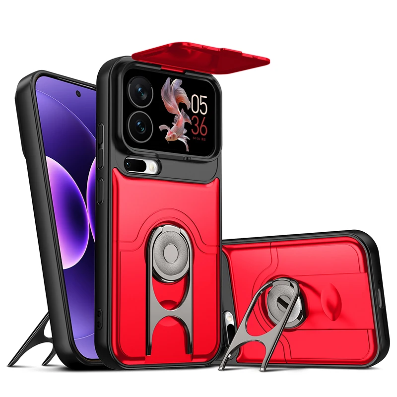 360° Rotating Dual Layer Phone Case with Slide Camera Cover