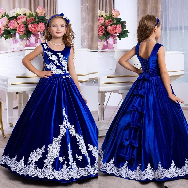 

Flower Girl Dresses SCOOP Sleeveless Floor-Length A-LINE Princess Pageant Prom Dress for Wedding Bridesmaid Evening Gown