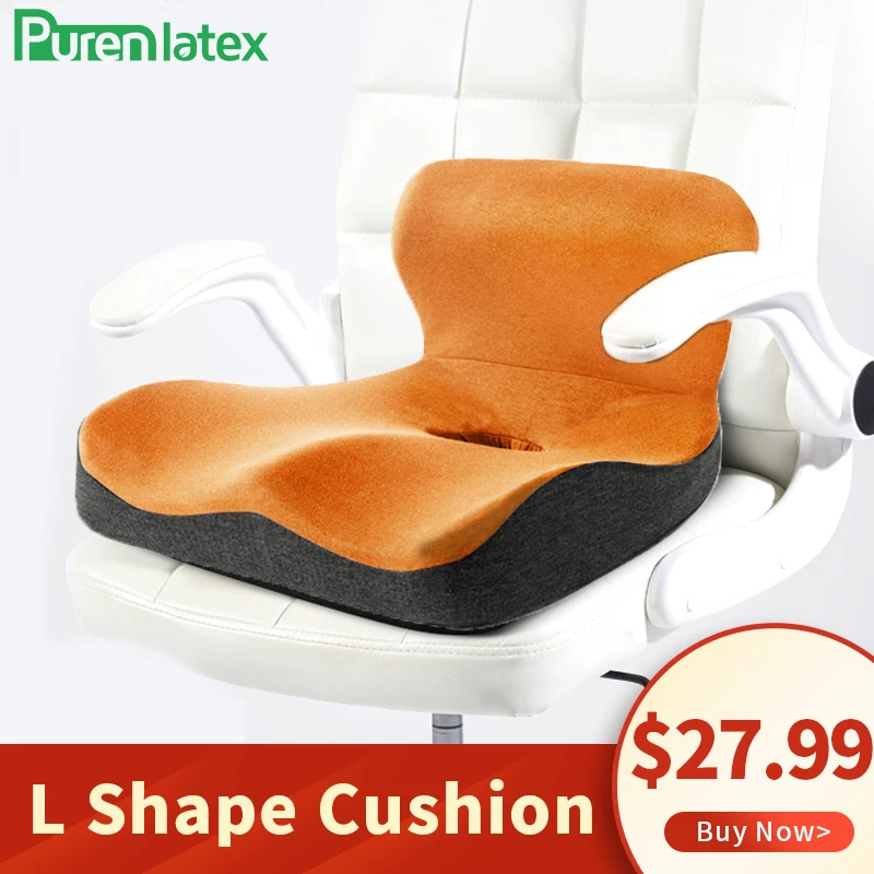 

PurenLatex One-Pieces Cushion Memory Foam Seat Back Cushion Orthopedic Coccyx Spine Hemorrhoid Treat Pad Release Pain Cushions
