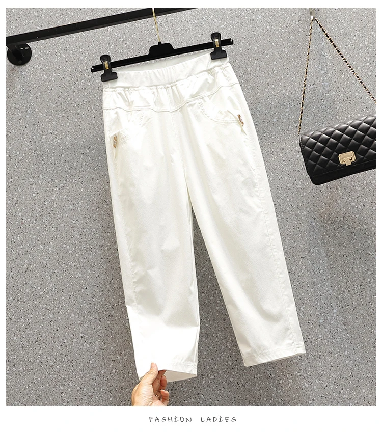 Monbeeph 2022 Super Stretch Pure Color Female Elastic Waist Pants Calf length Good Quality Women Skinny Capris Summer yoga pants