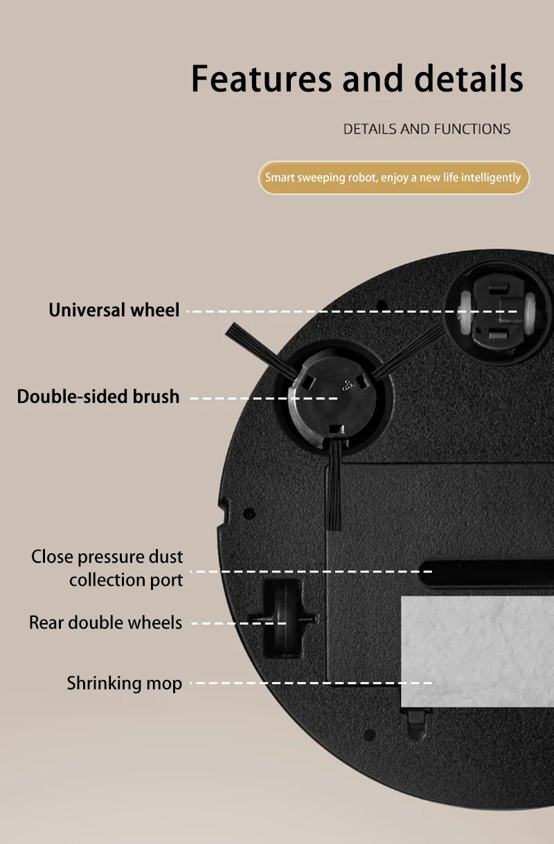 Lenovo 3-in-1 Intelligent Robot Vacuum Cleaner 6000Pa Strong Suction Sweep Mop Charge USB Laser Navigation Pet Hair Hard Floor