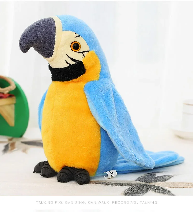 Electronic Pets Talking Parrot Toys  Funny Sound Record Plush  Christmas Gift for Kids Children 5