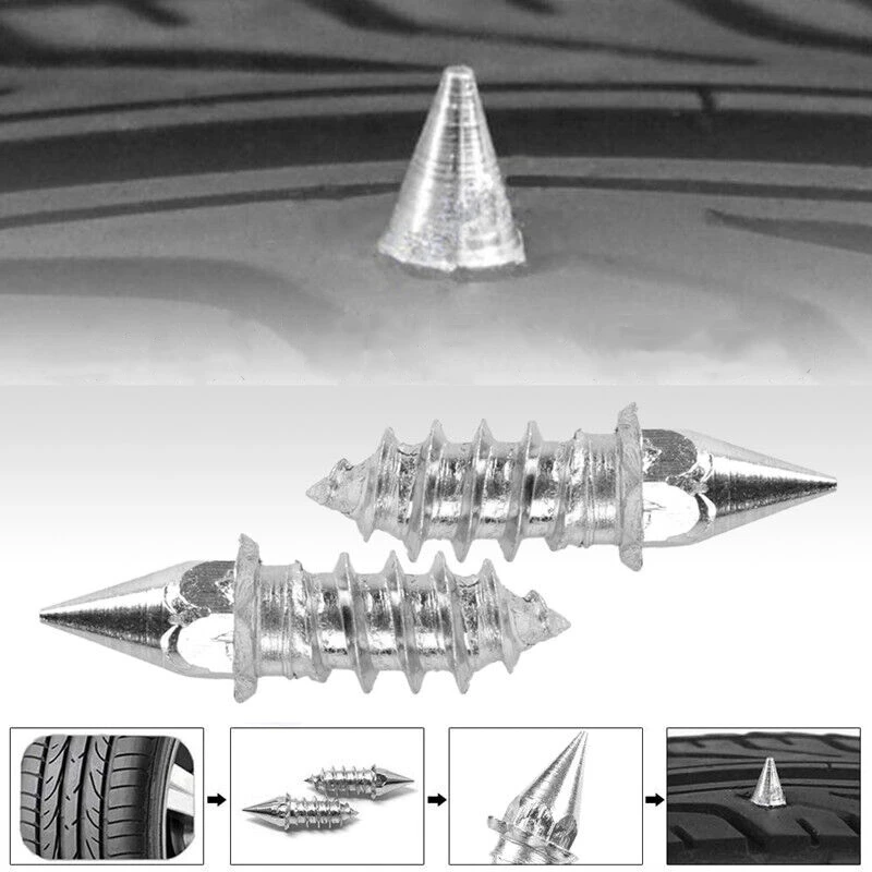 Alloy Tire Studs 200pcs 6*27mm Anti-slip Snow Nails for Car Off-road Motorcycle Bike Tyre Sole Cleats Winter Anti-ice Spikes