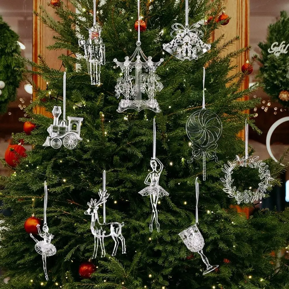 Transparent Acrylic Christmas Tree Pendant Decorations