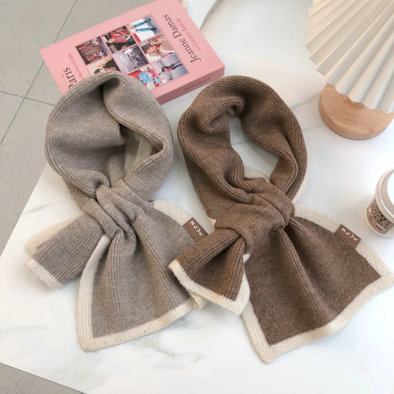 

Cross soft knit scarf female autumn winter Korean version solid color warm neck guard Cashmere Shawl