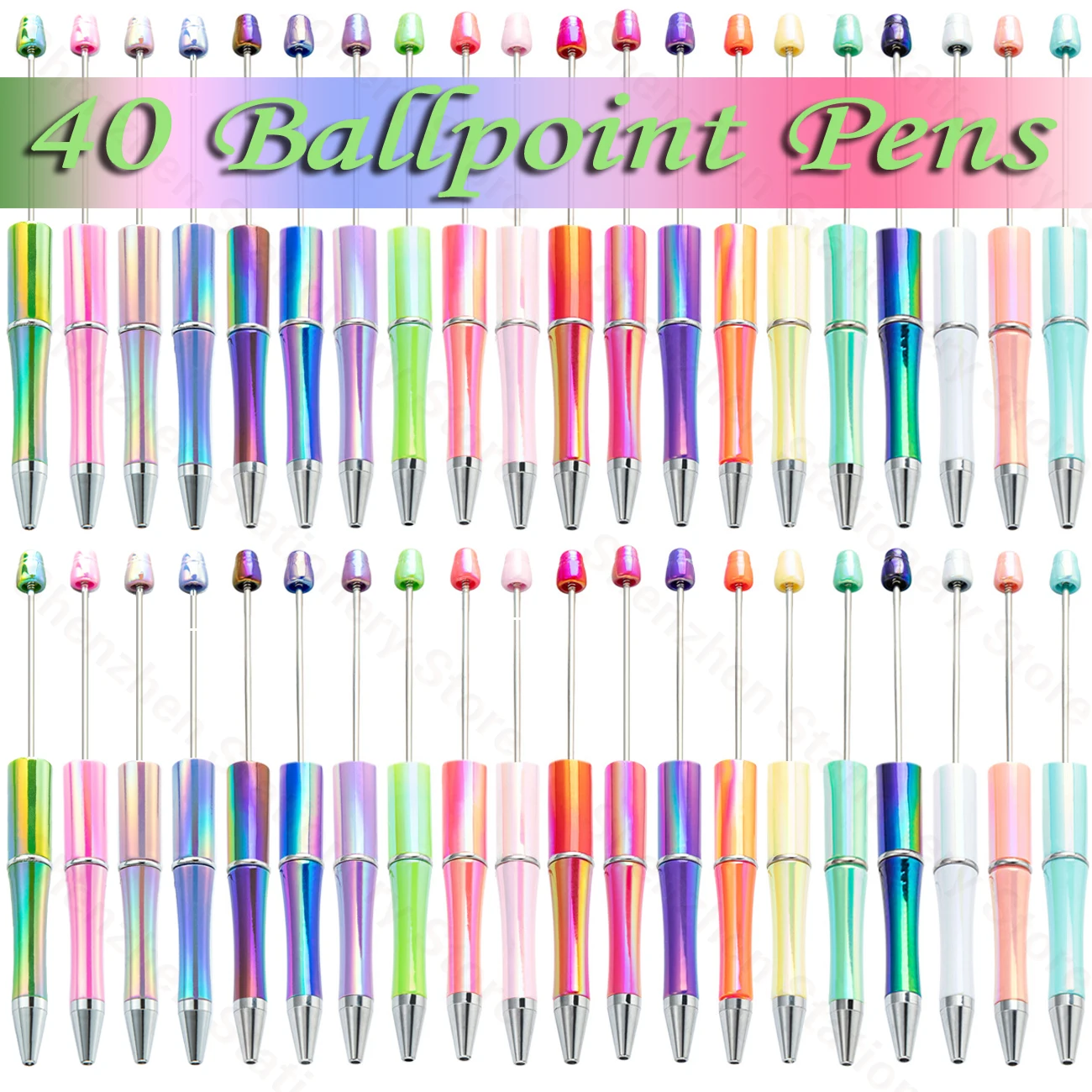 

40 шт., новинка, креативная шариковая ручка с бусинами, шариковая ручка «сделай сам», искусственная ручка для студентов, офисные принадлежности, японские канцелярские принадлежности