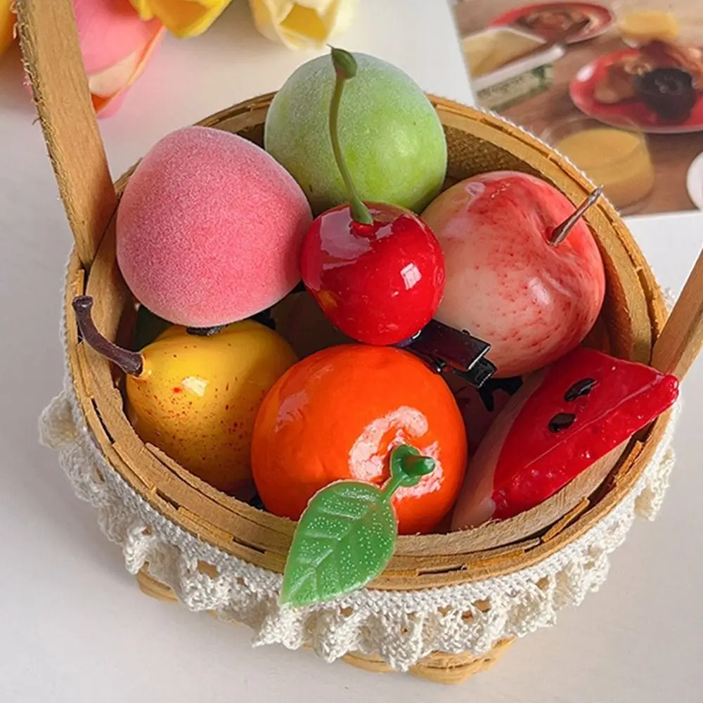 

Cherry Simulation Fruit Hairpin Personality Peach Lemon Cute Hair Clip Women Hair Accessories Korean Style Barrette Kids
