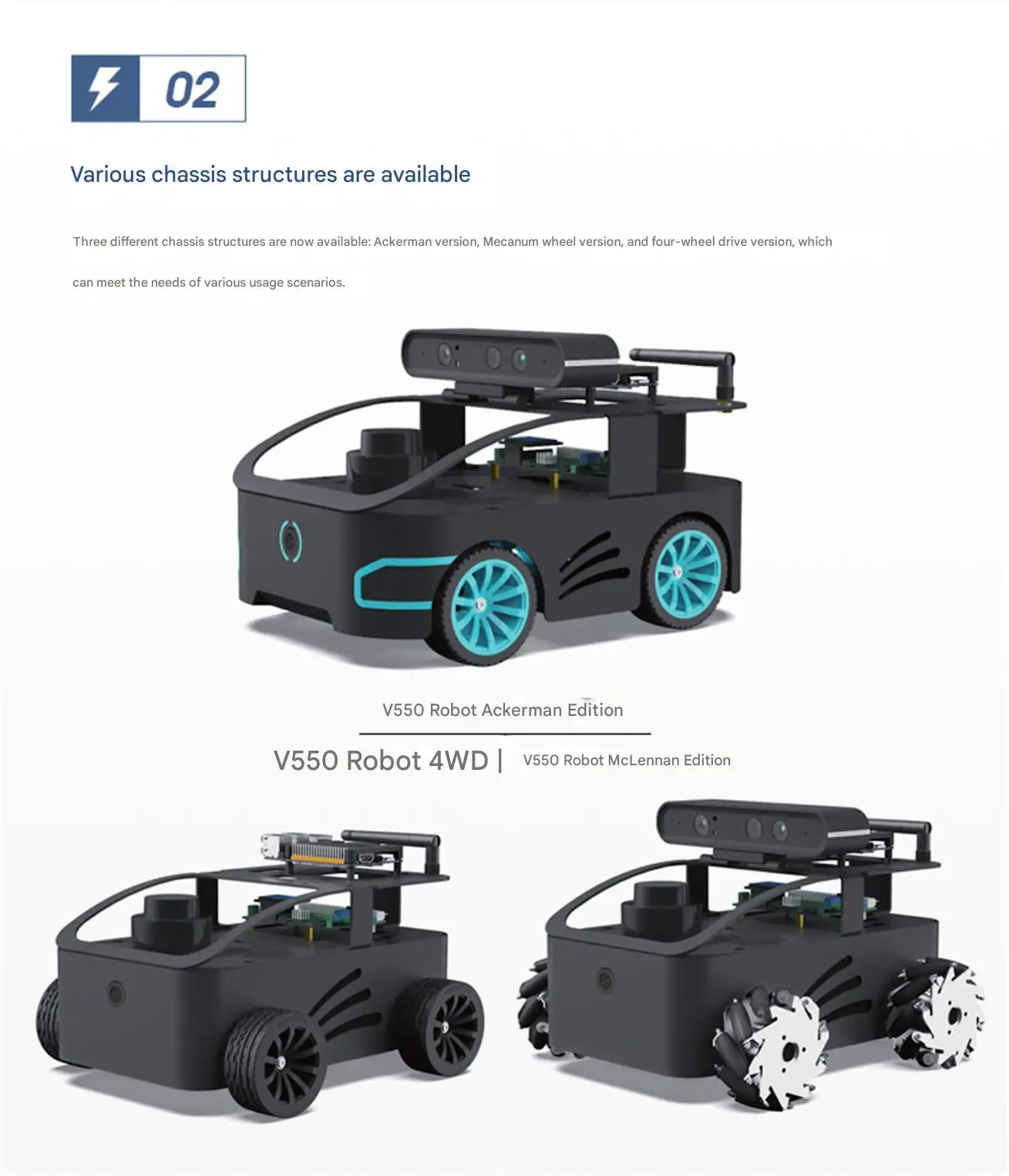 WHEELTEC V550 ROS2 educational robot, it comes with an artistic industrial desig
