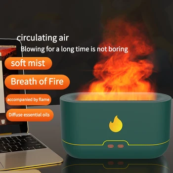 화산 아로마 디퓨저, 화염 불 공기 가습기 디퓨저, 초음파 아로마 에센스 향수 아로마 디퓨저 기계