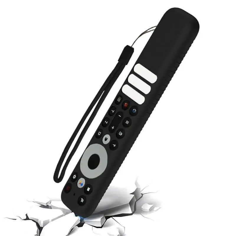 Silicone Remote Control Cover Case with Lanyard Anti Slip Television Remote Cover All Inclusive for TCL RC902V FMR1 Voice