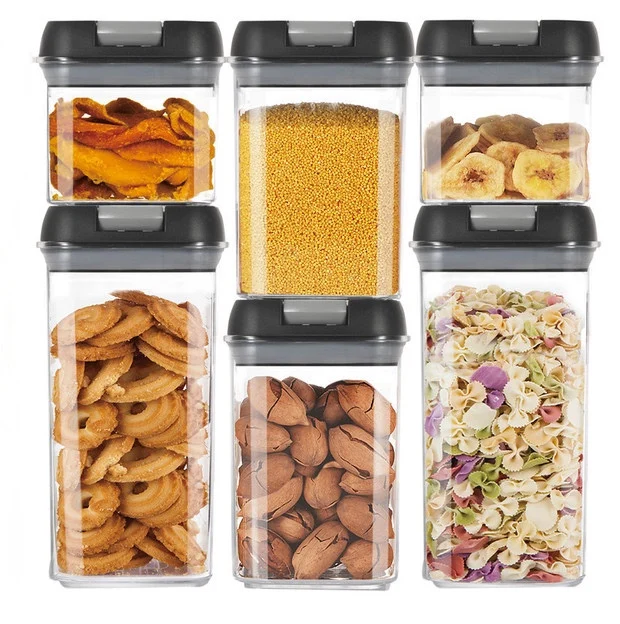 Pop Top Airtight Food Storage Containers Set BPA-Free Crystal Clear  Canisters for Kitchen Pantry Organization and Storage, White - AliExpress