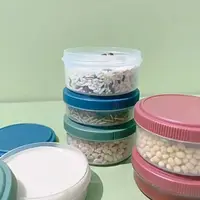 Barbecue Spice Jar Plastic Salad Sauce Cup 50/75ML Anti-seepage Condiment Container Mini with Lid Seasoning Box Travel 1