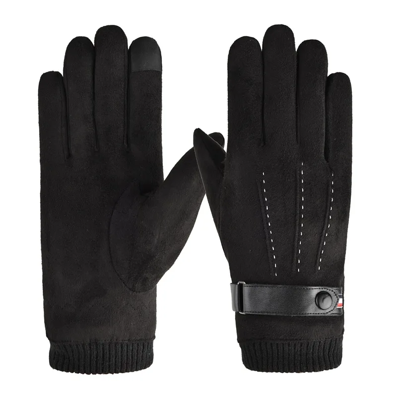 Men's Winter Suede Warm Military-Style Touchscreen Gloves