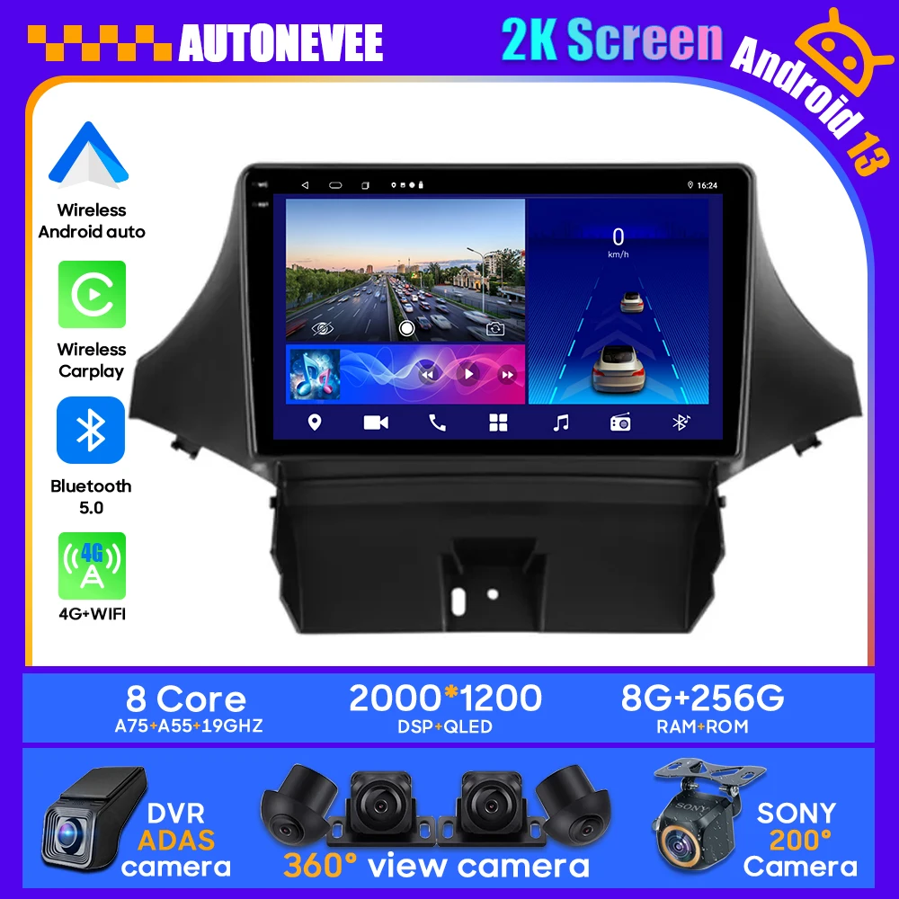 Autoradio RoverOne CarPlay Android Auto Pour Chevrolet Orlando 2010-2018 – Écran Tactile, GPS, Bluetooth, WiFi, Lecteur Multimédia