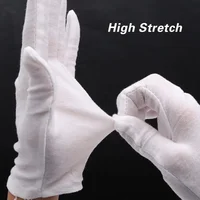 1 paire de gants en coton blanc pour hommes, uniforme de smoking formel, garde d'honneur, défilé, Costume de cérémonie, Cosplay, pièce de monnaie, bijoux, gant de majordome 4