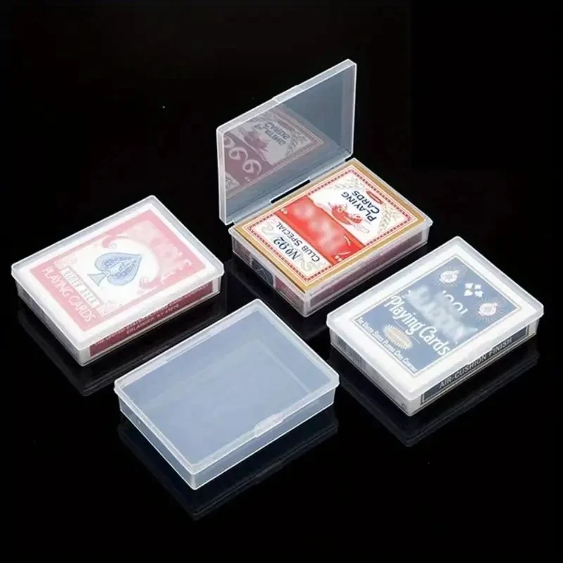 2pcs Plastic Playing Card Cases Transparent Rectangular Storage Boxes with Secure Clasp Closure for Poker & Business Cards playing card cover plastic storage box card storage box playing card holder