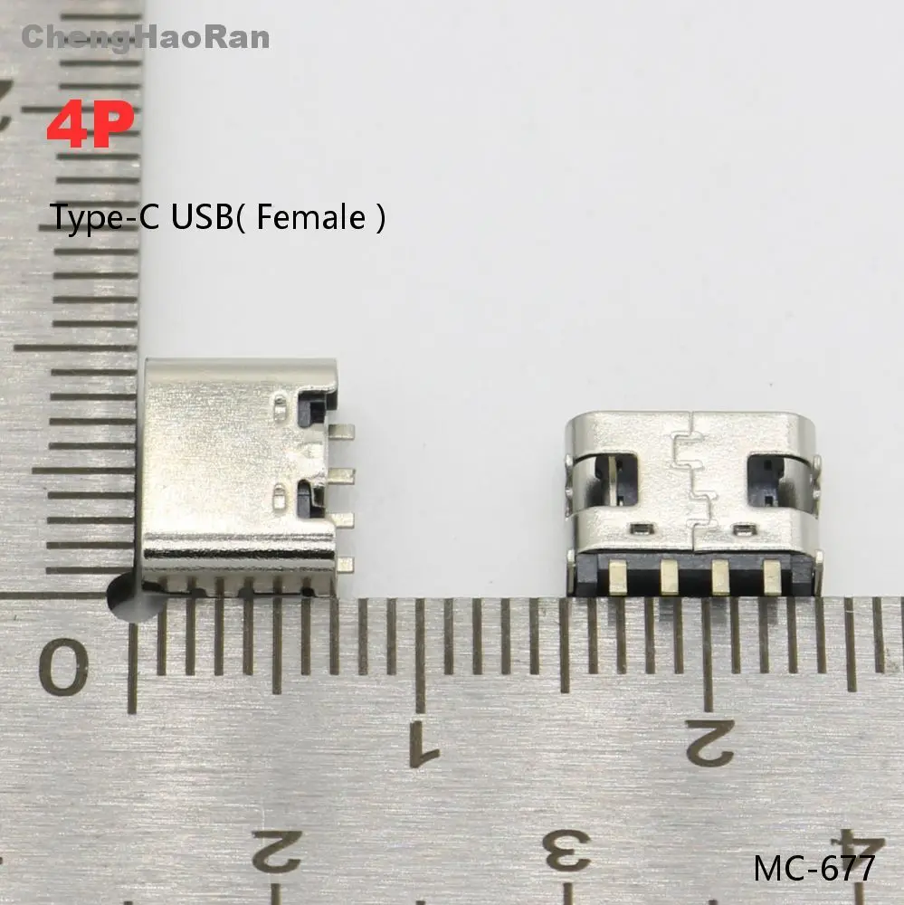 

10pcs 50pcs 4P Type C USB Connector Female Port Jack Tail Plug Socket Electric Terminals 4Pin DIP For PCB Board Power
