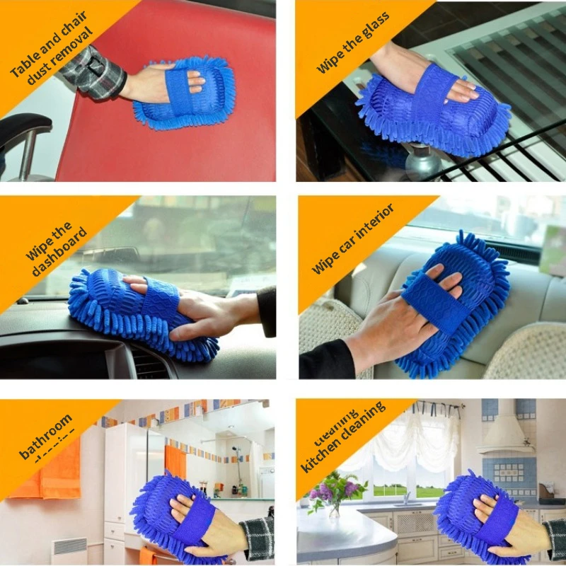 Microfiber Car Washer Sponge Cleaning Brushes Towel Gloves Car Care Detailing Styling Accessories