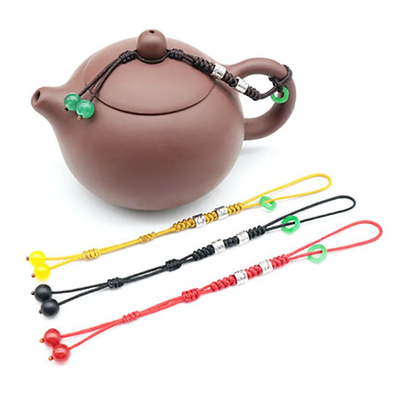 Teapot lid anti falling creative manual hanging rope boutique cup lid anti breaking high-grade purple sand teapot lid pendant