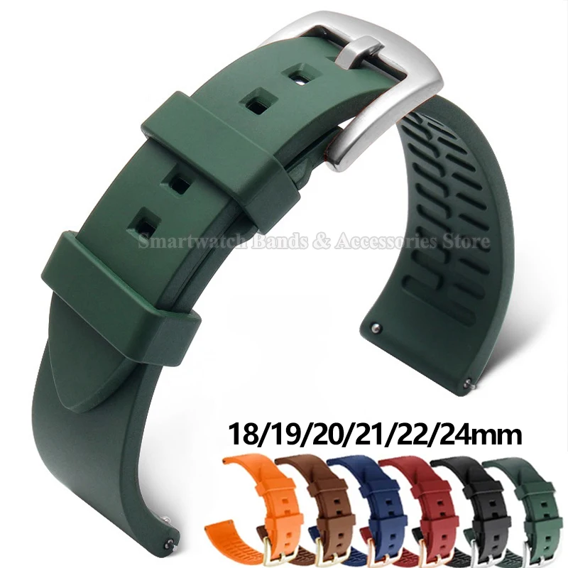 Versatile Silicone Quick Release Sport Watch Strap - Durable Rubber Wristband